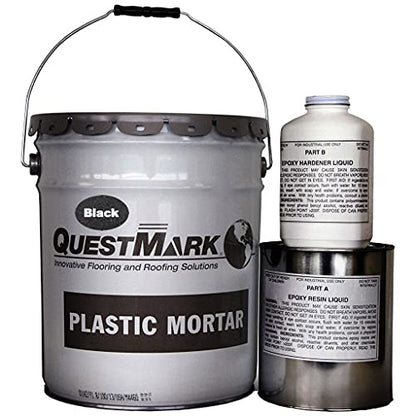 QuestMark 2110 High Traffic Epoxy Concrete Floor Patch and Resurfacer High Impact and Abrasion Resistant (5 Gallon, Black, 1) - color: Black, size: 5 Gallon