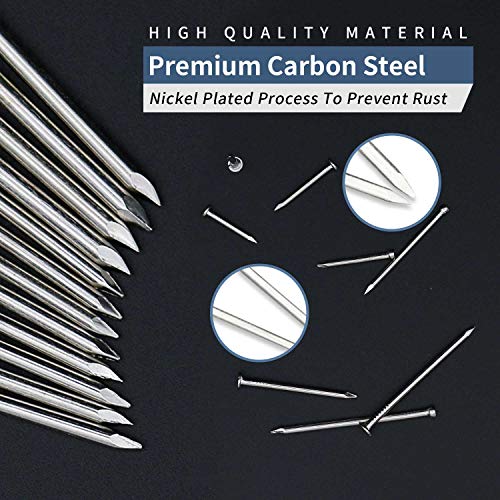 JEGONFRI 70PCS 2-1/2" Nickel Plated Flat Head Nails for Hanging, Wood Nails - color: Silver, size: 2-1/2 In , 70 Pcs