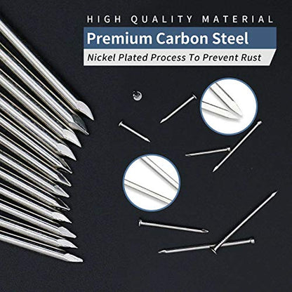 JEGONFRI 25PCS 4" Nickel Plated Flat Head Nails for Hanging, Wood Nails - color: Silver, size: 4 In , 25 Pcs