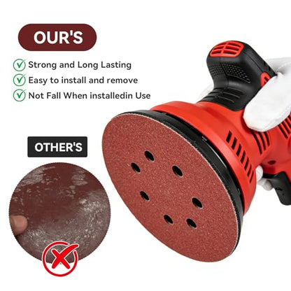 165 PCS 5 Inch Hook and Loop Sanding Discs with 8 Holes (Mix Grit-165pcs)