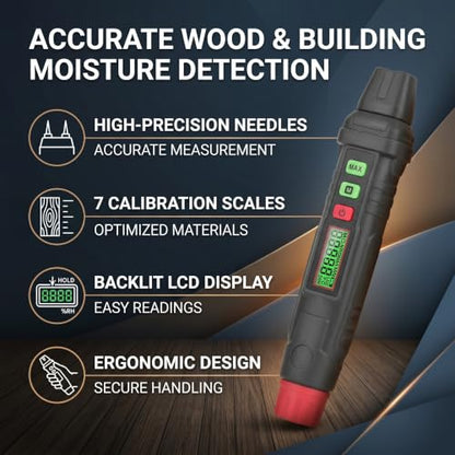 ViaGasaFamido Digital Wood Moisture Meter Pin Tester