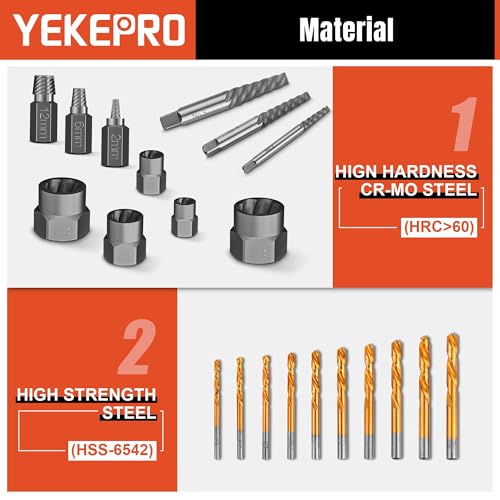 40PCS Metric Bolt & Screw Extractor Set and Left Hand Drill Bit Set - size: 40PCS