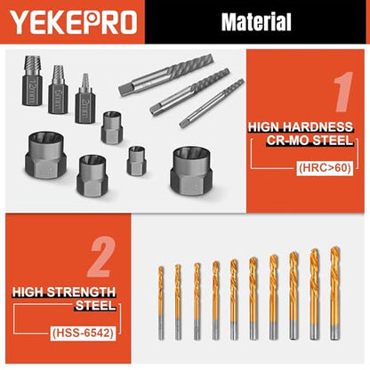 40PCS Metric Bolt & Screw Extractor Set and Left Hand Drill Bit Set - size: 40PCS