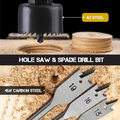 Hi-Spec Drill Bit Set: Multi Steel Drill Bits and Screw Nut Driver Bit Set - size: 63 Piece