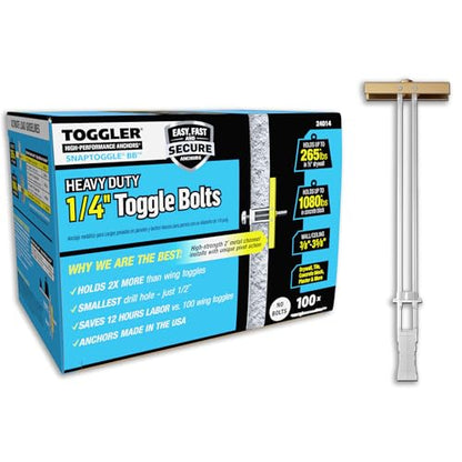 TOGGLER SNAPTOGGLE BB Toggle Anchor 1/4-20 UNC, 100 Pack, w/o Bolts - size: 100 pack w/o bolts