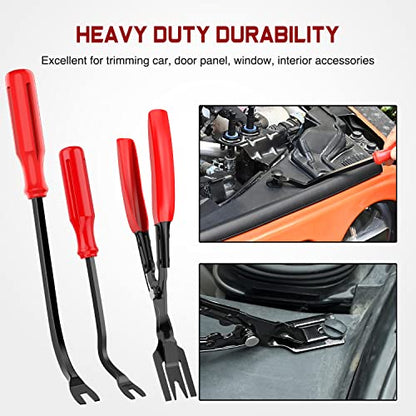 Nilight 238Pcs Trim Removal Tool, Auto Push Pin Bumper Retainer Clip Set - color: 238 Clips+ Remover Tools Red