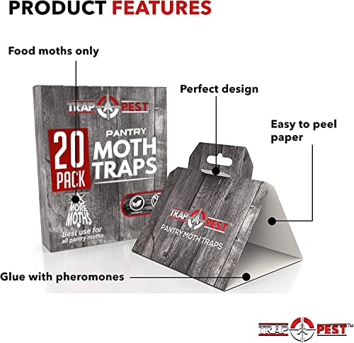 Trap a Pest Pantry Moth Traps - Pheromone Lure Glue Traps - 20 Pack - size: 20 Pack