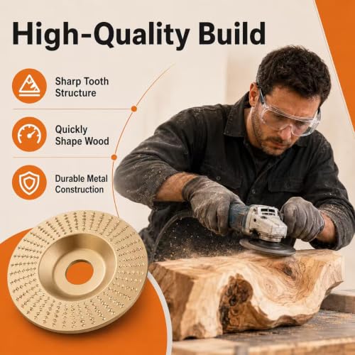 14PCS Angle Grinder Wood Carving Disc Set with Rotary Burrs and Adapters
