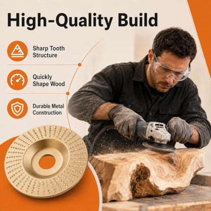 14PCS Angle Grinder Wood Carving Disc Set with Rotary Burrs and Adapters
