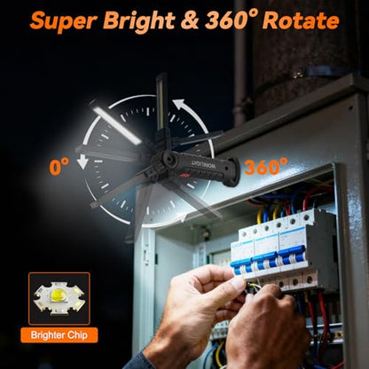 6Pack Magnetic Rechargeable LED Work Light/Flashlight for Mechanics - size: 6 Pack