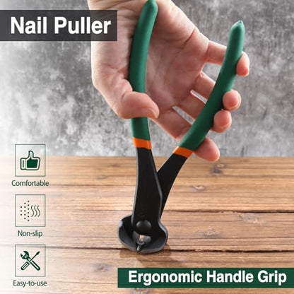 SPEEDWOX 7 Inch End Cutting Pliers, Nail Puller, Wire Cutter, Green & Orange, Limited Warranty - size: 7"