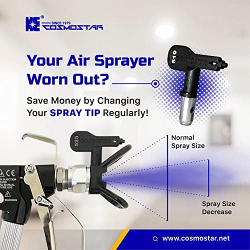 411 Cosmostar Heavy Duty Reverse Spray Tip, Airless Paint Spray Airless Sprayer Spraying Machine Spray Tip, Airless Paint Spray Gun Tip Nozzle for Contractor Homes Buildings Garden Decks - size: 411