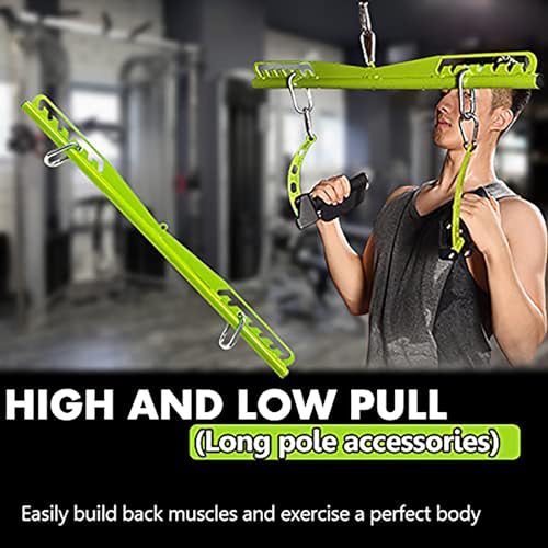 Adjustable Lat Pull down Bar, Cable Machine Attachments for Gym, Home Gym Fitness T-bar Row Pulldown Attachments, Lat Pull Down Machine Wide Grip Neutral Grip Handle - color: SP-LONG BAR