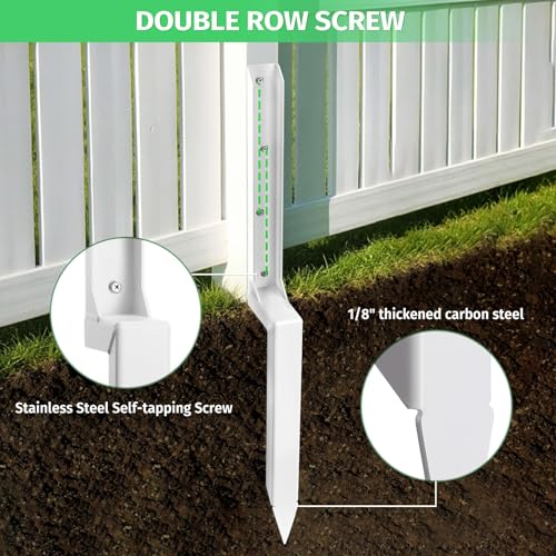 Fence Post Repair Stakes Kit, White, 2-Pack - color: White/2 Pack