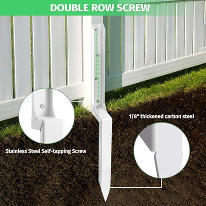 Fence Post Repair Stakes Kit, White, 2-Pack - color: White/2 Pack