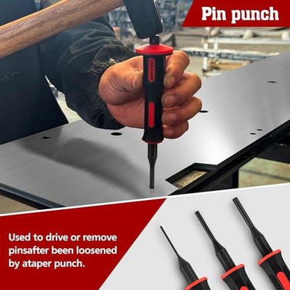 TOOLEAGUE 9Pcs Punch and Chisel Set with Hand Guard