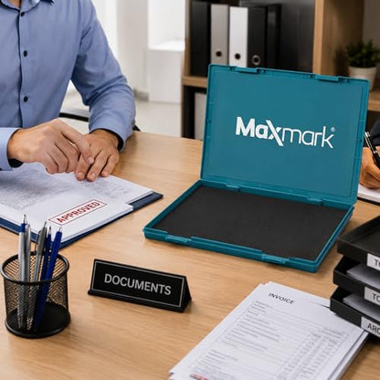 MaxMark Extra Large Black Ink Stamp Pad - 8.25" x 11.5" - Industrial Felt Pad - Black Color - color: Black, size: 8.25" x 11.5"