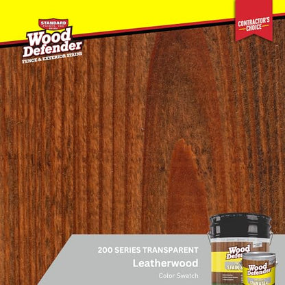 Wood Defender 200 Series Stain and Seal, Leatherwood, 5-Gallon - color: Leatherwood, size: 5 Gallon