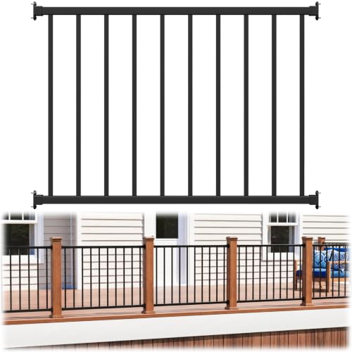36 in H x 4 ft W Modular Real Aluminum Deck Railing Kit, 1 Panel - color: 4ft Level -- 1Pack