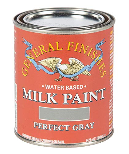 General Finishes Water Based Milk Paint, 1 Pint, Perfect Gray - color: Perfect Gray, size: 16 Fl Oz (Pack of 1)