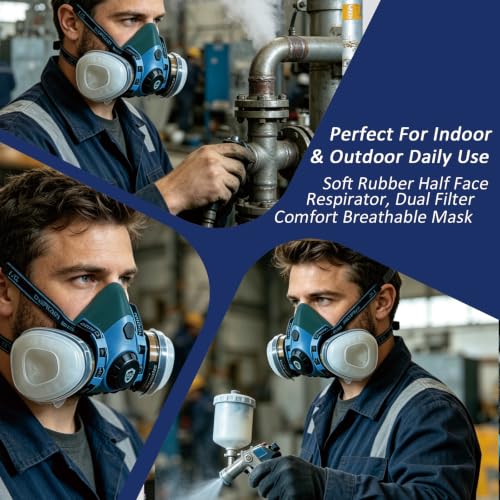 Reusable Half Face Respirator Mask with Filters