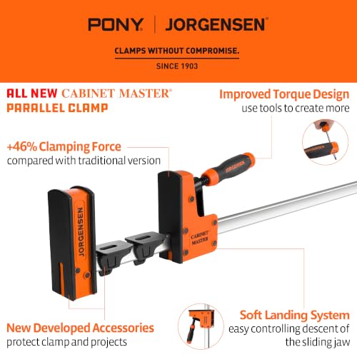 JORGENSEN 60-Inch Parallel Bar Clamps, 2-Pack Cabinet Master Bar Clamps - size: 60 Inch