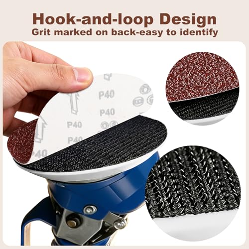 30Pcs 8 Inch Hook and Loop Sanding Discs, Sandpaper Pads for Orbital Sander - style: 8 Inch Mix30PCS