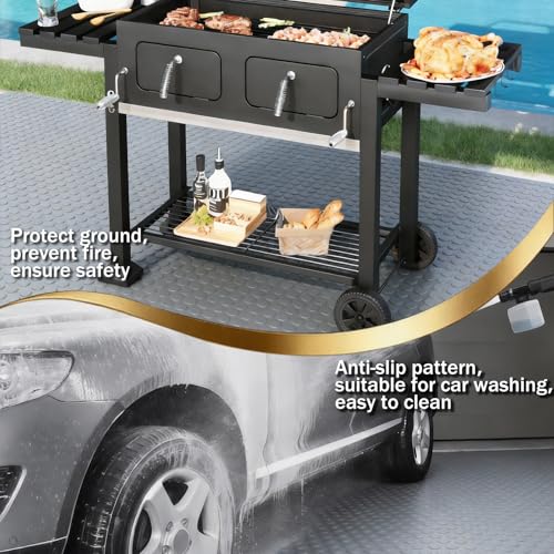 StellarStar 4x20 FT Garage Floor Mat, 2mm Thickened PVC Coin Pattern - color: Gray(Coin), size: 4x20 FT