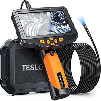 Teslong 5'' Dual Lens Borescope Camera for Wall & Engine Inspection - size: 16.5FT