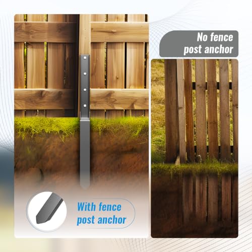 Garden Fence Post Repair Stakes,33.5inch Metal Sturdy Duty Anchor Ground Spike Post Stake for Bamboo Fence Repair Tilted/Broken Wood Fence Post (4 Pack)