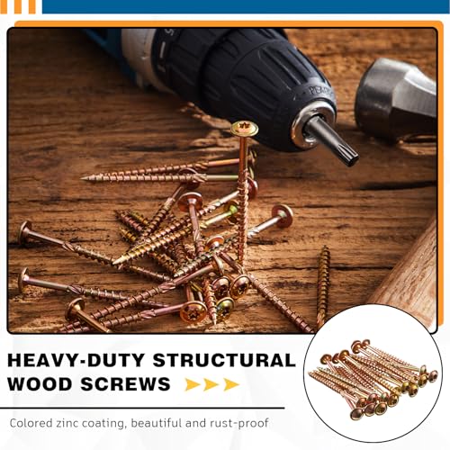 MorningRo 1500 Pcs #8 x 2-1/2" Cabinet Screws, Wood Screws for Furniture - size: #8 x 2-1/2"-Standard