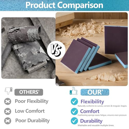 18 Pack Wet Dry Sanding Sponge Set, 120 Grit Foam Blocks Sandpaper - style: 120 Grit