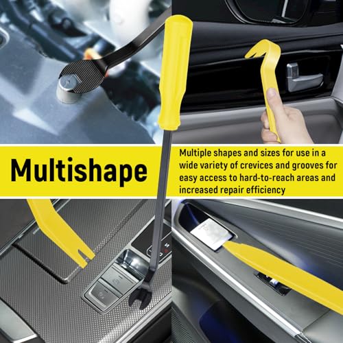 BFXM 5PCS Auto Trim Removal Tool kit,Clip Pry Tools Kit No Scratch Plastic - color: Yellow