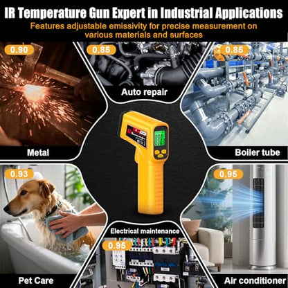 FKM Infrared Thermometer Gun High Precision 13-Point Laser -58°F~1112°F - color: Golden
