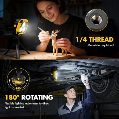Rechargeable Work Light, 4000LM Magnetic LED Work Light - size: 1 Pack
