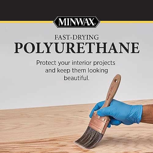 Minwax Fast Drying Polyurethane Spray, Protective Wood Finish, Clear Satin, 11.5 oz. Aerosol Can