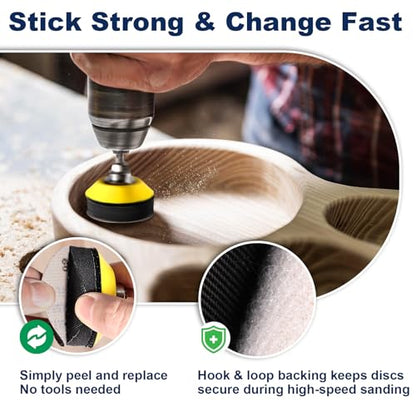 367 PCS 2 Inch Wet Dry Sanding Discs 60-10000 Grit Hook and Loop Sandpaper - color: 2 Inch Sanding Discs