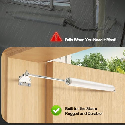 2 Sets Storm Door Closer Screen Door Shock Replacement Screen Doors Hydraulic Arm Replacement Heavy Duty Pneumatic with Handles Adjustable Closing Cushion Speed for Storm Screens Security Doors, White