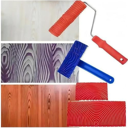 6PCS Wood Grain Tool Set - 7 Inch Rubber Paint Rollers