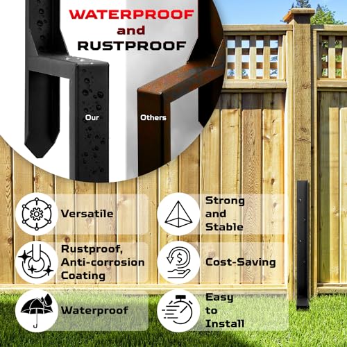 Heavy Duty Fence Post Repair Kit, Anchor Spike, Double-Leg, Set 6 - color: Set 6