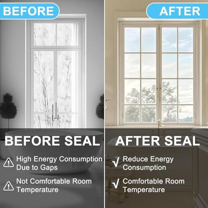 Window Sealing Tape Weather Stripping 3 Inch x 35 Yards Clear Window Insulation Draft Isolation Sealing Film Tape for Shower Glass Gaps Seal Windproof, Residue Free (3 Inch x 35 Yards) - style: 3 Inch x 35 Yards