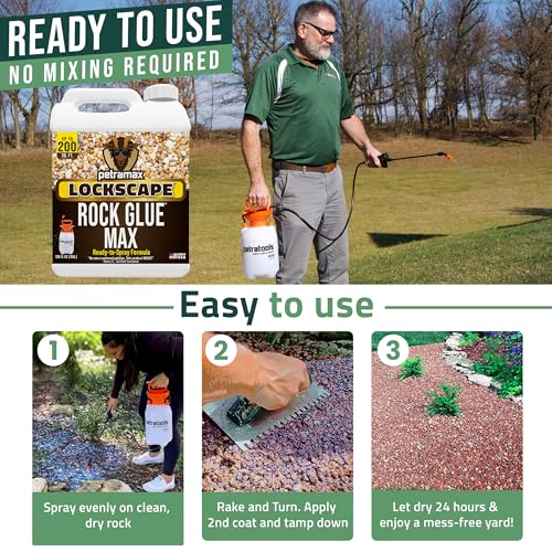 PetraMax Lockscape Ready to Use Rock Glue for Landscaping 4 Gallon USA-Made - size: 4 Gallon