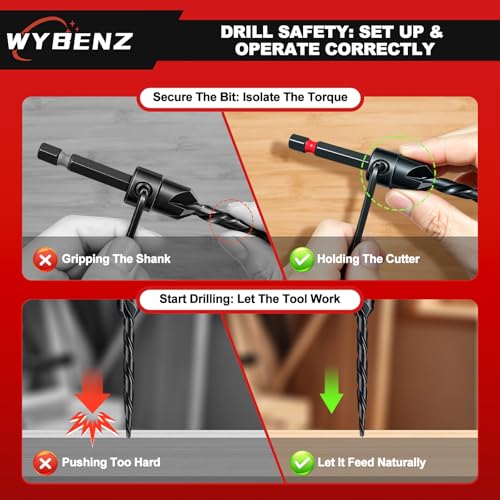 20PCS Countersink Drill Bit Set, Tapered Drill Bits Counter Sink Drill Bit