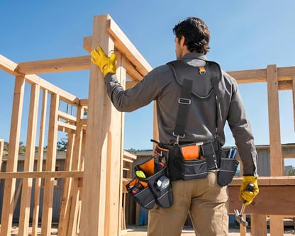 7-Piece Heavy-Duty Tool Rig with Padded Suspenders