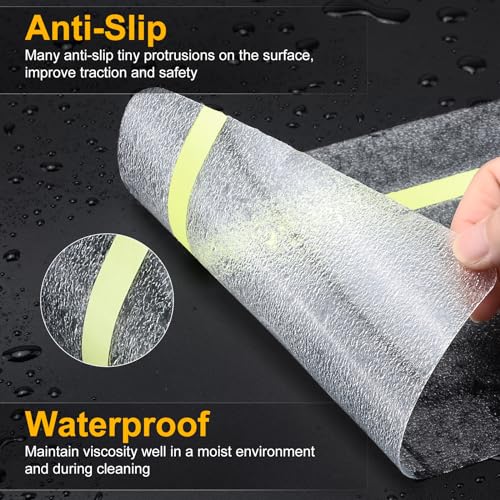 Qingluan Anti Slip Tape, Waterproof Self Adhesive Glow Green Transparent 4" x32.8Ft Grip Tape - color: Transparent Glow in The Dark Green, size: 4 Inch x 32.8ft