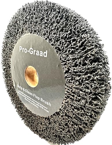8" x 1" Black 40 Grit Strip & Clean Non-Woven Flap Brush Wheel - style: 8" x 1" x 1-1/4" Black