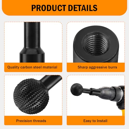 Sphere Rotary Burr,Wood Carving Tools with 5/8-11 Threads - style: 1 PACK