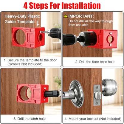 Door Hinge Jig, 3-In-1 Kit for Door Hinge, Lock and Latch Installation