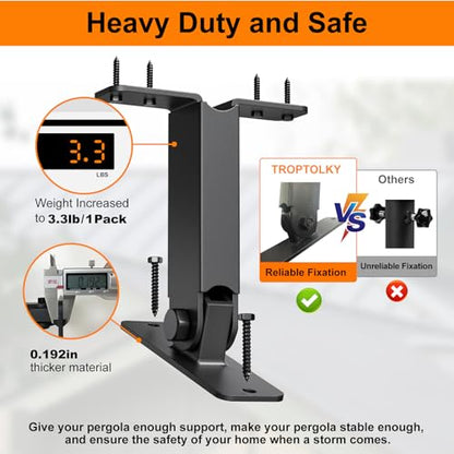 Heavy Duty Roof Riser Brackets Kit,1PCS Adjustable Angle Pergola Brackets - color: B, size: 1pcs