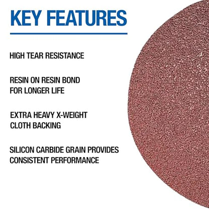 Mercer Industries 44816060 Silicon Carbide Floor Sanding Disc, Double Sided, 16" x No Hole, Grit 60F, 20-Pack - color: Double Sided, size: 16-Inch, style: Grit 60